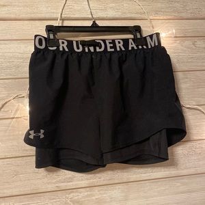 Athletic shorts w/ spandex underneath